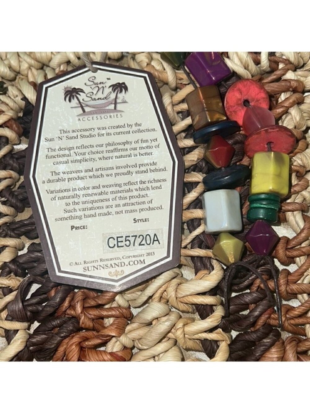 Sun ‘N’ Sand Brown and Tan Straw Shoulder Bag Tote Purse NWT - Picture 14 of 14